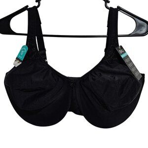 Bali Minimizer Bra Black DF3385 Size 38G Comfort Straps Encased Underwire Womens
